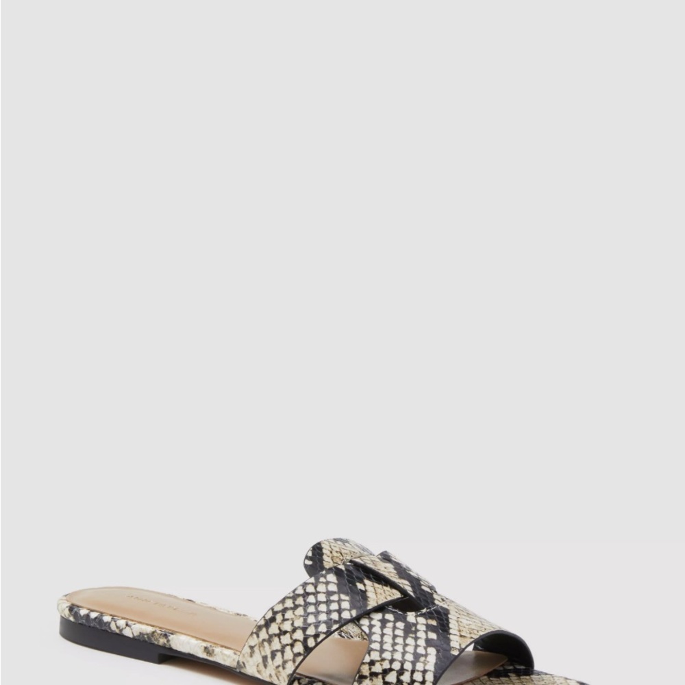 Ann Taylor Yara Snake Strap Flat Sandal Slide Ons - Size 7.5 M